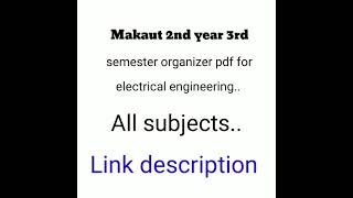 Free makaut organizer download in pdf All subjects 2nd year 3rd semester organizer [upl. by Eeliram]