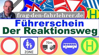 Fahrschule  Der Reaktionsweg  Die Faustformel ganz genau erklärt Führerschein Theorieprüfung [upl. by Kenn]