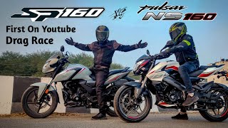 Honda SP 160 Vs Bajaj Pulsar NS160  Drag Race [upl. by Notneiuq552]