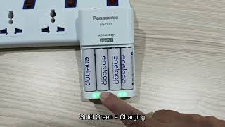 Meanings of Panasonic Eneloop battery Charger Light Green Light No Light [upl. by Knipe115]