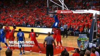 Kentuckys Nerlens Noels climbs over Auburn defender to finish the alleyoop [upl. by Yelehsa]