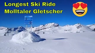 Longest Ski Piste Molltaler Gletscher 2019  POV Skiing  Austria  No GoPro [upl. by Eiramanitsirhc575]