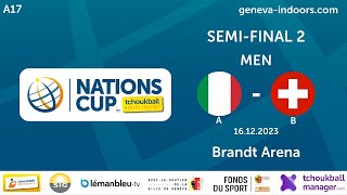 Italy A  Swiss B  Semi Final Men  2O23 Tchoukball Nations Cup  ENG [upl. by Ejroj372]