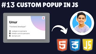 custom popup Using HTML CSS amp JavaScript with Full EXPLANATION in Hindi  Project 13 [upl. by Sheelah]