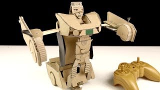 Remote Control Car Robot Transformer  DIY from Cardboard [upl. by Retse]