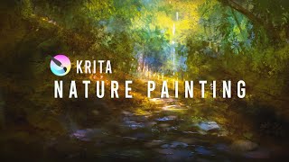 Krita  Nature Landscape Painting  Time Lapse [upl. by Robillard]