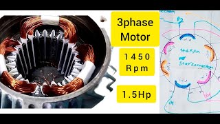 3phase motor15 hp motor winding 24 slot1440 rpm full video and Diagram connection [upl. by Peggi686]