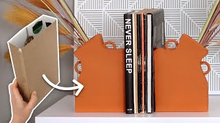 Make A Trendy Bookend Vase…from Cardboard  DIY Bookends [upl. by Lobel]