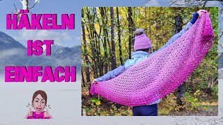 Dein HALBMONDTUCH  EXTRA MIT FANTASIEMUSTER😍😍😍 weil Tücher häkeln einen riesen Spass macht🪄🧶💕 [upl. by Ronal]