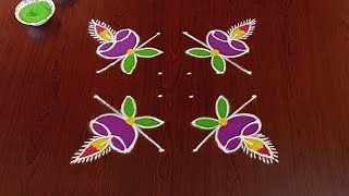 Beautiful Diwali rangoli with 6×6dots🌷easy dheepavali rangolidheepam mugguluRang Kaa Rangoli [upl. by Ad]