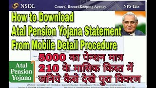 How to Download Atal Pension Yojana Statement Online in Minute APY Statement Without PRAN Number [upl. by Irihs]