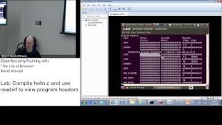 2013 Day2P22 LoB Lab  Compile Hello and Use readelf to View Program Headers [upl. by Mistrot883]