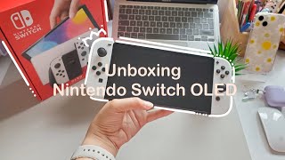 Nintendo Switch OLED unboxing 🎮  set up amp game play [upl. by Buehrer293]