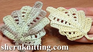 Crochet Leaf Work In Back Loops Part 1 of 2 HOW TO CROCHET LEAF [upl. by Fatsug]