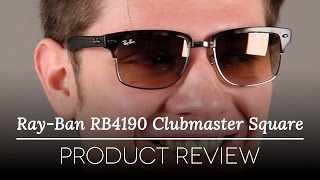 RayBan RB4190 Clubmaster Square Sunglasses Review [upl. by Nuoras]