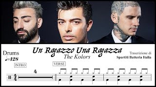 UN RAGAZZO UNA RAGAZZA  The Kolors spartito batteria PDF Sanremo 2024 [upl. by Nawk209]