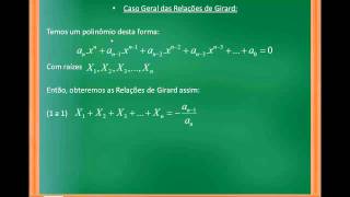 Introdução aos Polinômios  Aula 04  Relações de Girard  Parte 1 [upl. by Otreblide]