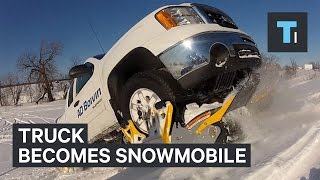 Track Shoes Turn Your Truck Into A Snowmobile [upl. by Adnopoz]