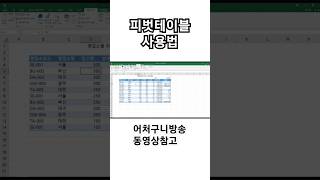 엑셀 피벗테이블 사용법엑셀에서 꼭 알아야 할 피벗테이블 [upl. by Eidnim]