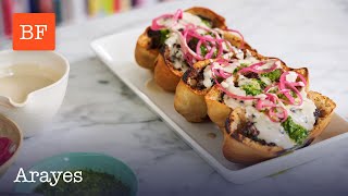 How to Make Arayes  Meat Stuffed Pita  Building Feasts [upl. by Elay438]