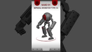 MARD 91 Bipedal Monster Robot Type 14 animation robot design shorts [upl. by Gnohp]