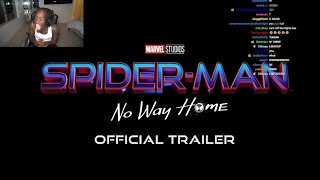 Kai Cenat Reacts To SPIDERMAN NO WAY HOME  Official Trailer [upl. by Earal]