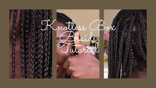 Knotless Box Braids tutorial Crochet Method Jadesola Samuel [upl. by Tatia]