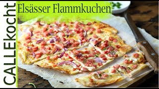 Original Flammkuchen Rezept aus dem Elsass  schnell und lecker [upl. by Ennayllek272]