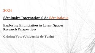 Cristina Voto Université de Turin  Séminaire International de Sémiotique à Paris 29052024 [upl. by Puna214]