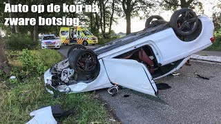 4K BERGING  AUTO OP DE KOP NA ZWAAR ONGEVAL [upl. by Dhar]