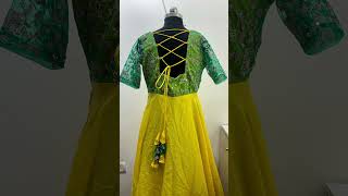 Old saree pairing with green sequence net converted into designer maxi [upl. by Yeslah]