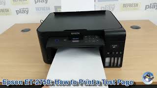 Epson Ecotank ET2750 How to Print a Nozzle Check Test Page [upl. by Aracat]