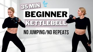 🔥35 Min FULL BODY KETTLEBELL WORKOUT at Home🔥All Standing🔥No Jumping🔥Beginner Friendly🔥 [upl. by Utley]