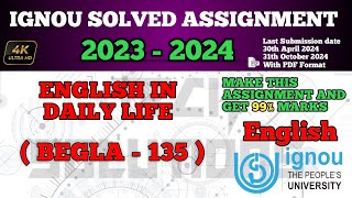 Begla 135 Solved Assignment 202324 In English  BEGLA 135 SOLVED ASSIGNMENT 2024  Begla135 [upl. by Beryl]