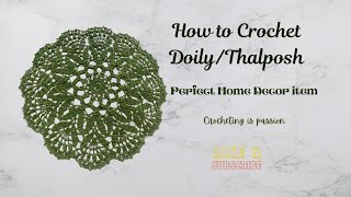 How to Crochet Beautiful Doily Thalposh Full Tutorial crochet doily thalposhdesign [upl. by Anirazc]