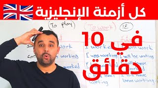 كل أزمنة اللغة الإنجليزية في 10 دقائق  مراجعة لجميع المستويات [upl. by Ecylla]