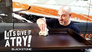 How To Season a Blackstone Griddle with Todd Toven  Lets Give it a Try  Blackstone Griddle [upl. by Flss676]