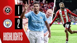 Rodri amp Haaland goals down Blades  Sheffield United 12 Manchester City  Premier League highlights [upl. by Prochora]