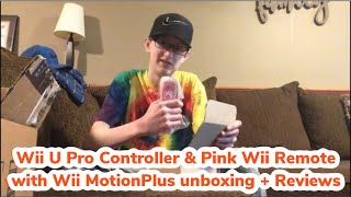 Wii U Pro Controller amp Pink Wiimote with Wii MotionPlus Unboxing  Reviews [upl. by Naiva]