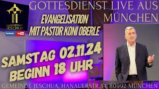 Freie Christen Gemeinde Jeschua München Gottesdienst mit Gastsprecher Pastor Koni Oberle [upl. by Einatsed481]