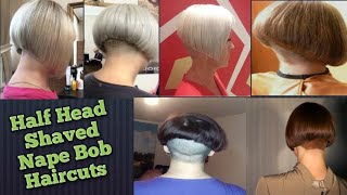 Nice Half Head Shaved Nape Bob HaircutsShort Bob HaircutsLong Bob Haircutspixie HaircutBowl Hair [upl. by Uzial]