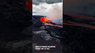 RAW Aerial video of the Mauna Loa eruption this morning [upl. by Daryn]