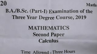 BA BSC 1st Year Mathematics Question Paper 2019  Calculus  Surendra Khilery [upl. by Eitsirhc]