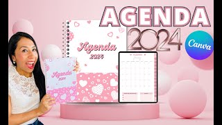 🌟 Diseña y Vende AGENDA EN CANVA 🌟 Plantilla de regalo 🎁 [upl. by Opiuuk]