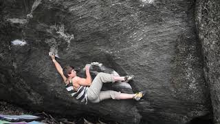 Rumney Bouldering First Ascent quotAuthentic Flavorquot V7 [upl. by Neelya]