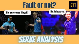 table tennis  illegal service Who is right and who is wrong  Serve Analysis [upl. by Lyford]