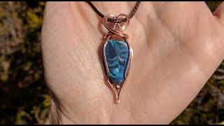 Pointed Pendant Wire Wrap Cabochon tutorial Beginner [upl. by Orest]