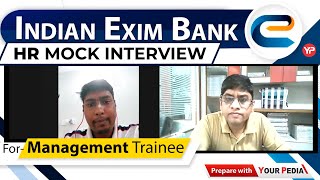 Indian Exim Bank HR Mock Interview For Management Trainee  Banking Operations  Start Preparation [upl. by Cocke]