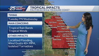 Tropical impacts increasing on Tuesday night [upl. by Asseralc826]