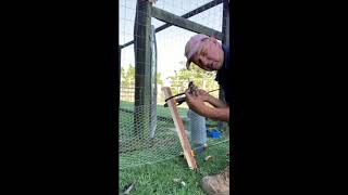 Straining a wire mesh fence [upl. by Pauletta]